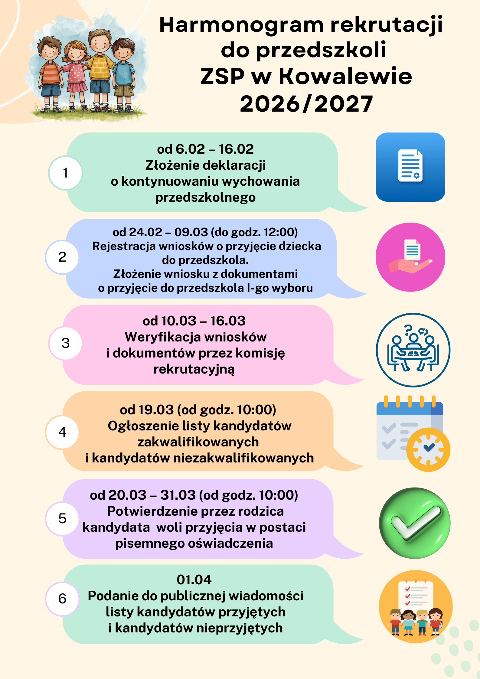 Harmonogram przedszkole